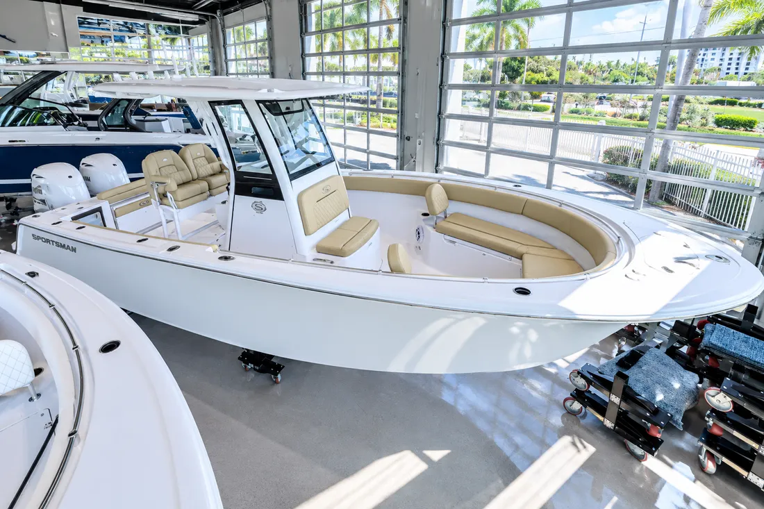 Sportsman Open center console in a dealer showroom